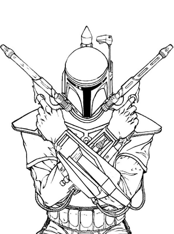 Kids-n-fun.de | Malvorlage Star Wars Mandalorian boba fett